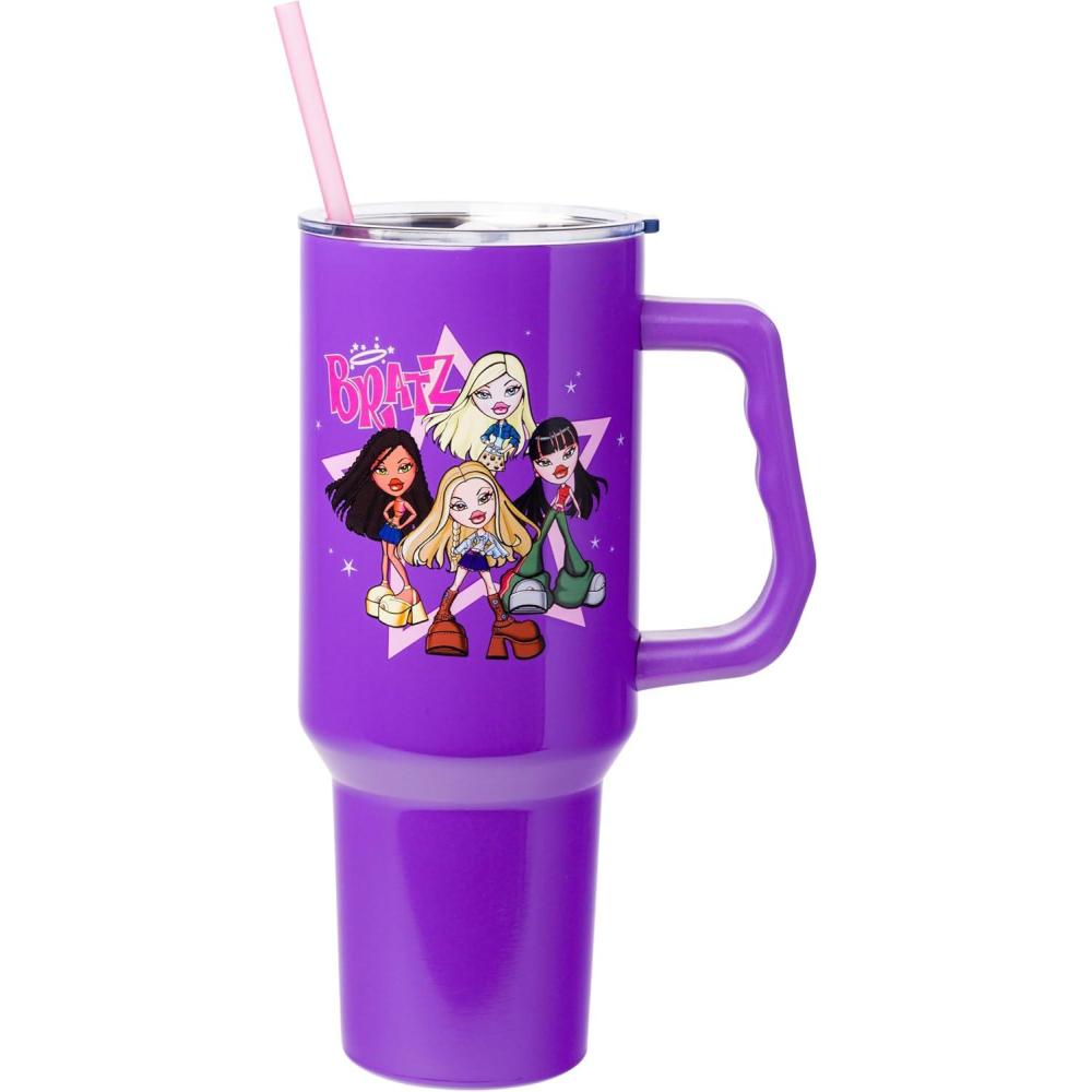 imageSilver Buffalo Care Bears Grumpy Bear Like I Care Stainless Steel Tumbler with Handle and Straw Fits in Standard Cup Holder 40 OuncesBratz