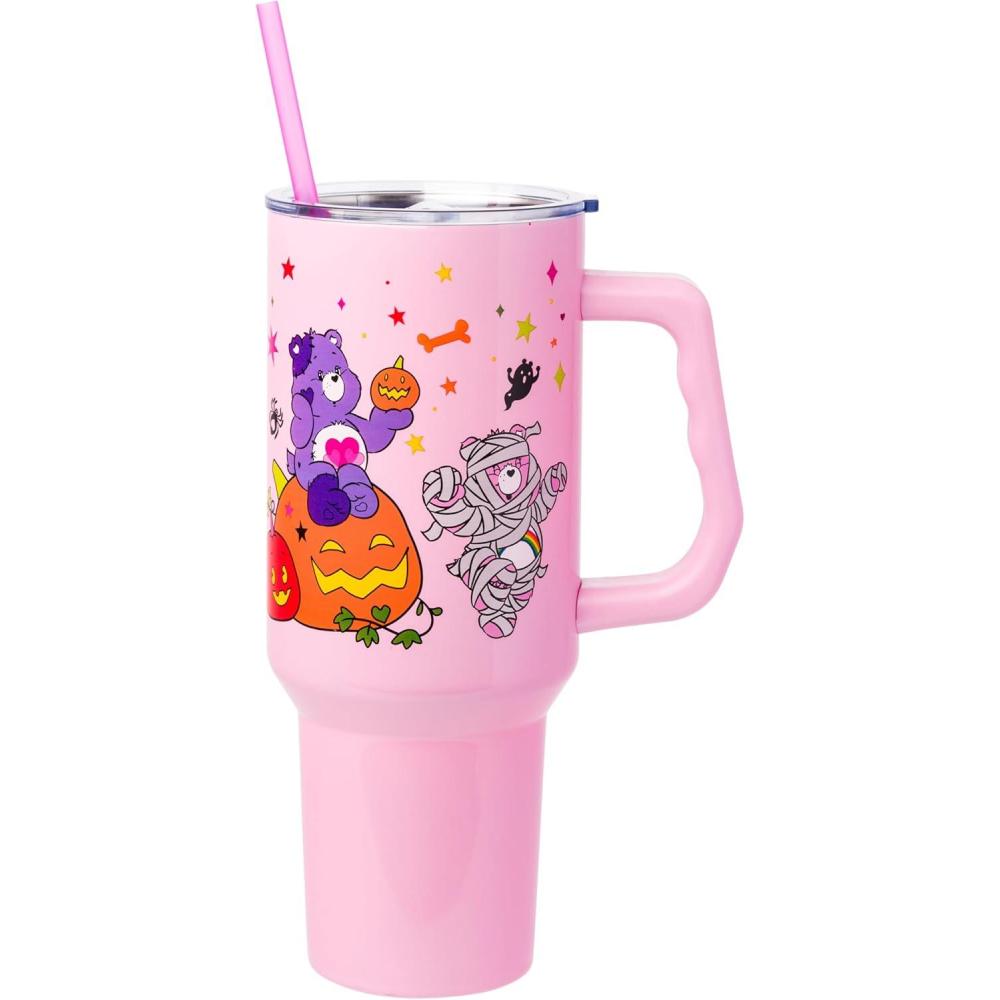 imageSilver Buffalo Care Bears Grumpy Bear Like I Care Stainless Steel Tumbler with Handle and Straw Fits in Standard Cup Holder 40 OuncesCare Bears Halloween