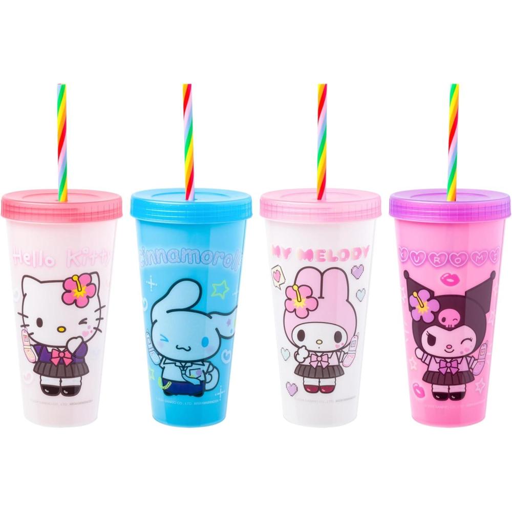 imageSilver Buffalo Disney Lilo and Stitch Angel Coconut Flowers 2 Pack Color Change Plastic Tumbler 24OunceHello Kitty and Friends Kogyaru