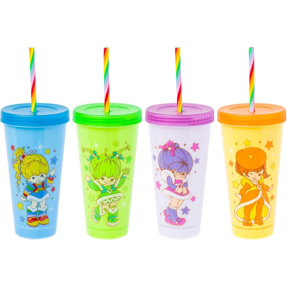 imageSilver Buffalo Disney Lilo and Stitch Angel Coconut Flowers 2 Pack Color Change Plastic Tumbler 24OunceRainbow Brite RB Color