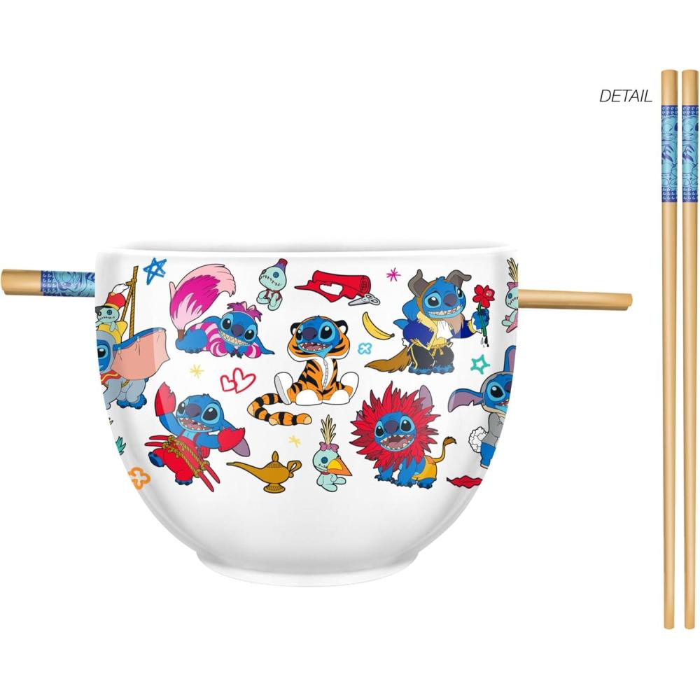 imageSilver Buffalo Disney Lilo and Stitch Hands Up Leaves and Flowers Ceramic Ramen Noodle Rice Bowl with Chopsticks and Spoon Microwave Safe 20 OuncesLilo and Stitch Costumes