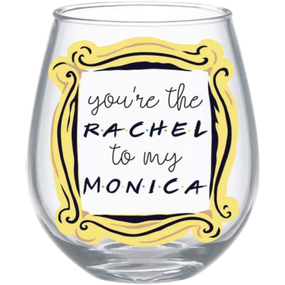 imageSilver Buffalo Disney Mickey and Minnie Classic Heart Glitter Stemless Wine Glass 20 OuncesFriends Youre the Rachel
