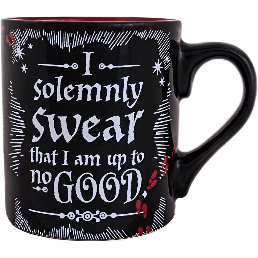 imageSilver Buffalo Harry Potter Hogwarts Slytherin House Crest Ceramic Mug 14 OuncesI Solemnly Swear That I Am Up To No Good