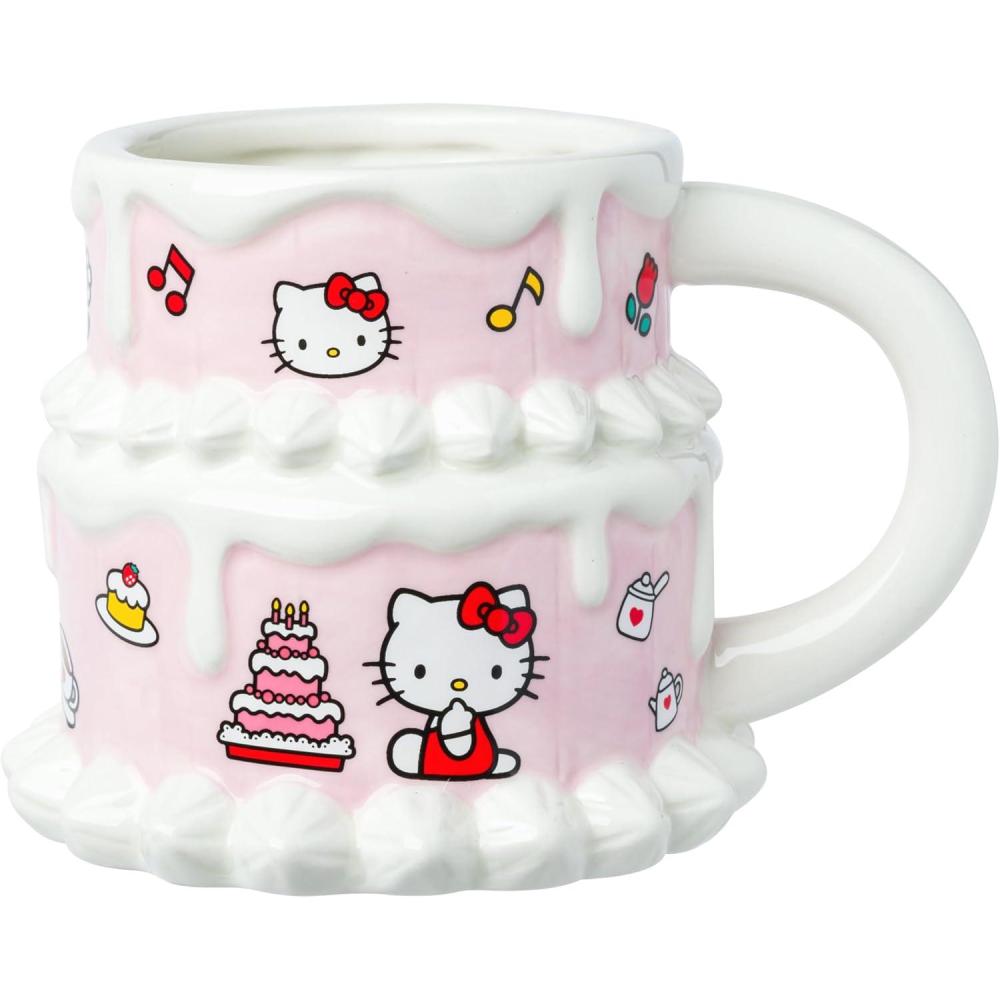 imageSilver Buffalo Sanrio Hello Kitty Pink Bow Ceramic 3D Sculpted Mug 20 OuncesHello Kitty Cake