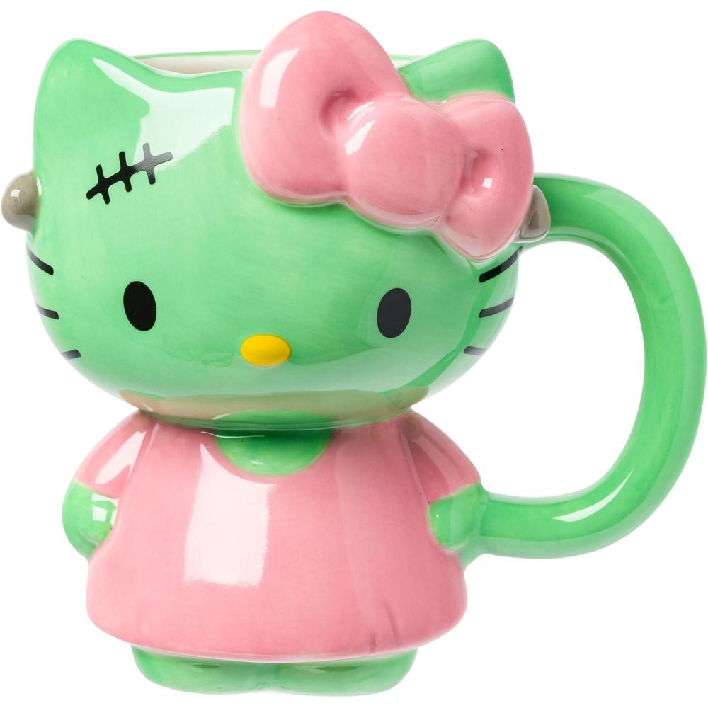 imageSilver Buffalo Sanrio Hello Kitty Pink Bow Ceramic 3D Sculpted Mug 20 OuncesHello Kitty Frankenkitty Pink Dress