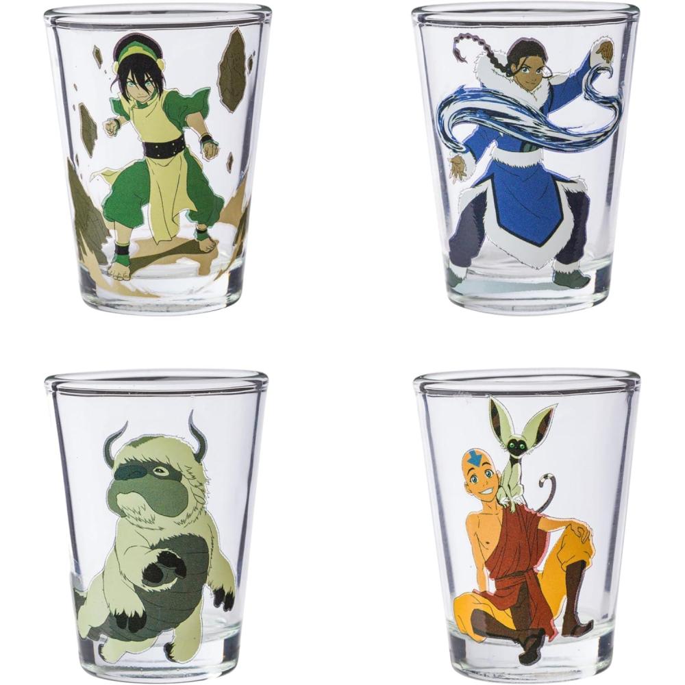 imageSilver Buffalo SpongeBob SquarePants Featuring Gary Poses Floral Krabby Patty 4 Pack Mini Glass Set 15 OuncesAvatar The Last Airbender