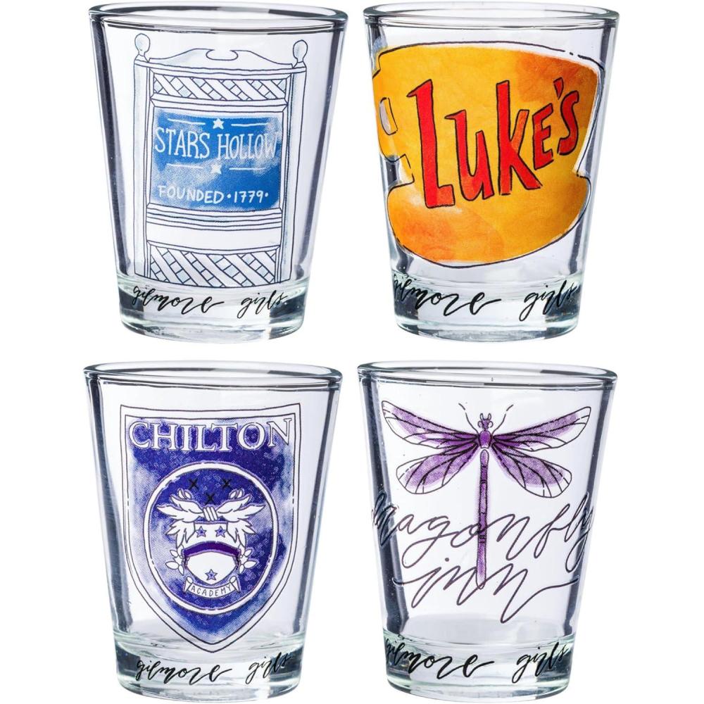 imageSilver Buffalo SpongeBob SquarePants Featuring Gary Poses Floral Krabby Patty 4 Pack Mini Glass Set 15 OuncesGilmore Girls Iconic Locations