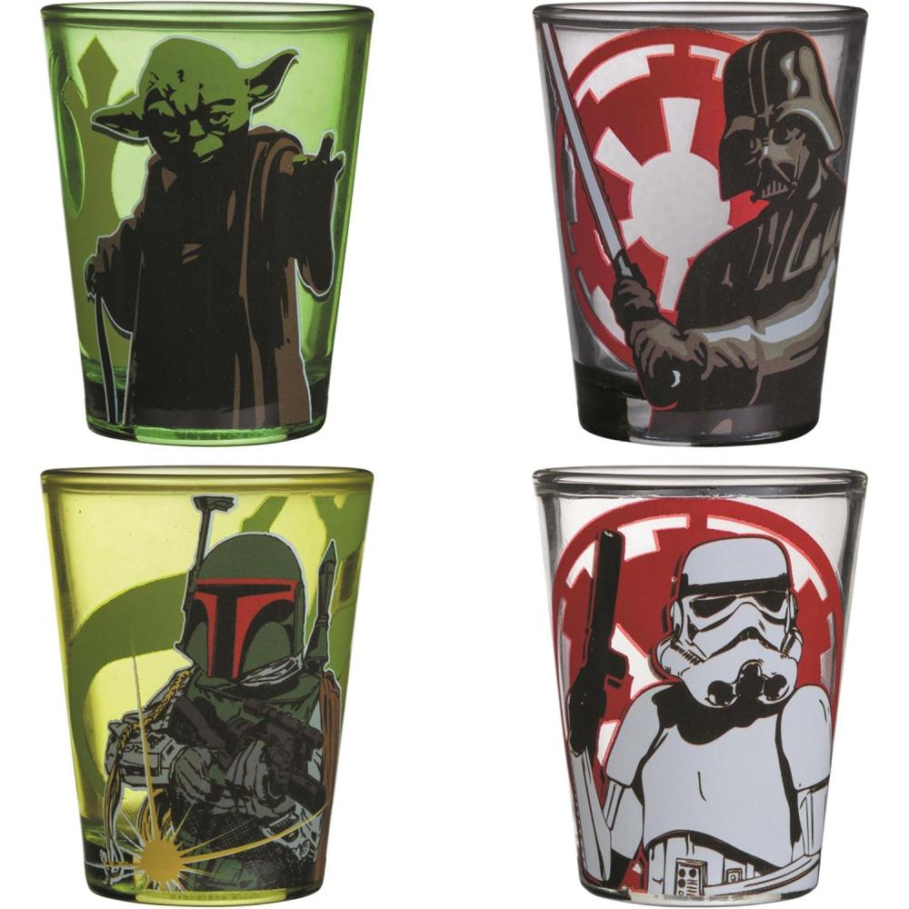 imageSilver Buffalo SpongeBob SquarePants Featuring Gary Poses Floral Krabby Patty 4 Pack Mini Glass Set 15 OuncesStar Wars Original Trilogy Half Body
