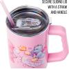 Silver Buffalo Care Bears Grumpy Bear Like I Care Stainless Steel Tumbler with Handle and Straw, Fits in Standard Cup Holder, 40 Ounces(Care Bears Christmas Cuties)