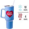 Silver Buffalo Care Bears Grumpy Bear Like I Care Stainless Steel Tumbler with Handle and Straw, Fits in Standard Cup Holder, 40 Ounces(Care Bears Grumpy Bear Like I Care)
