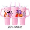 Silver Buffalo Care Bears Grumpy Bear Like I Care Stainless Steel Tumbler with Handle and Straw, Fits in Standard Cup Holder, 40 Ounces(Care Bears Halloween)