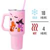 Silver Buffalo Care Bears Grumpy Bear Like I Care Stainless Steel Tumbler with Handle and Straw, Fits in Standard Cup Holder, 40 Ounces(Care Bears Halloween)