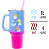 Silver Buffalo Care Bears Grumpy Bear Like I Care Stainless Steel Tumbler with Handle and Straw, Fits in Standard Cup Holder, 40 Ounces(Care Bears Heart Showers Ombre)