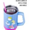 Silver Buffalo Care Bears Grumpy Bear Like I Care Stainless Steel Tumbler with Handle and Straw, Fits in Standard Cup Holder, 40 Ounces(Care Bears Heart Showers Ombre)