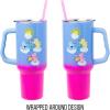 Silver Buffalo Care Bears Grumpy Bear Like I Care Stainless Steel Tumbler with Handle and Straw, Fits in Standard Cup Holder, 40 Ounces(Care Bears Heart Showers Ombre)