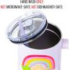 Silver Buffalo Care Bears Grumpy Bear Like I Care Stainless Steel Tumbler with Handle and Straw, Fits in Standard Cup Holder, 40 Ounces(Care Bears Rainbow)