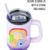 Silver Buffalo Care Bears Grumpy Bear Like I Care Stainless Steel Tumbler with Handle and Straw, Fits in Standard Cup Holder, 40 Ounces(Care Bears Rainbow)