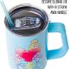 Silver Buffalo Care Bears Grumpy Bear Like I Care Stainless Steel Tumbler with Handle and Straw, Fits in Standard Cup Holder, 40 Ounces(Care Bears Watercolor Art)