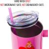 Silver Buffalo Care Bears Grumpy Bear Like I Care Stainless Steel Tumbler with Handle and Straw, Fits in Standard Cup Holder, 40 Ounces(Care Bears Watercolor)