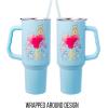 Silver Buffalo Care Bears Grumpy Bear Like I Care Stainless Steel Tumbler with Handle and Straw, Fits in Standard Cup Holder, 40 Ounces(Care Bears Watercolor Art)