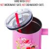 Silver Buffalo Care Bears Grumpy Bear Like I Care Stainless Steel Tumbler with Handle and Straw, Fits in Standard Cup Holder, 40 Ounces(Care Bears x Strawberry Shortcake)