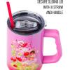Silver Buffalo Care Bears Grumpy Bear Like I Care Stainless Steel Tumbler with Handle and Straw, Fits in Standard Cup Holder, 40 Ounces(Care Bears x Strawberry Shortcake)