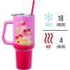 Silver Buffalo Care Bears Grumpy Bear Like I Care Stainless Steel Tumbler with Handle and Straw, Fits in Standard Cup Holder, 40 Ounces(Care Bears x Strawberry Shortcake)