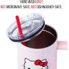 Silver Buffalo Care Bears Grumpy Bear Like I Care Stainless Steel Tumbler with Handle and Straw, Fits in Standard Cup Holder, 40 Ounces(Hello Kitty Christmas Red Bow Dress)