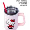 Silver Buffalo Care Bears Grumpy Bear Like I Care Stainless Steel Tumbler with Handle and Straw, Fits in Standard Cup Holder, 40 Ounces(Hello Kitty Christmas Red Bow Dress)