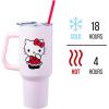 Silver Buffalo Care Bears Grumpy Bear Like I Care Stainless Steel Tumbler with Handle and Straw, Fits in Standard Cup Holder, 40 Ounces(Hello Kitty Christmas Red Bow Dress)