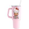 Silver Buffalo Care Bears Grumpy Bear Like I Care Stainless Steel Tumbler with Handle and Straw, Fits in Standard Cup Holder, 40 Ounces(Hello Kitty Christmas Gingerbread Dress)