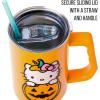 Silver Buffalo Care Bears Grumpy Bear Like I Care Stainless Steel Tumbler with Handle and Straw, Fits in Standard Cup Holder, 40 Ounces(Hello Kitty Jack-O-Lantern)