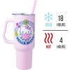 Silver Buffalo Care Bears Grumpy Bear Like I Care Stainless Steel Tumbler with Handle and Straw, Fits in Standard Cup Holder, 40 Ounces(Hello Kitty Kawaii Fruits)