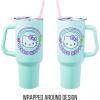 Silver Buffalo Care Bears Grumpy Bear Like I Care Stainless Steel Tumbler with Handle and Straw, Fits in Standard Cup Holder, 40 Ounces(Hello Kitty Kawaii Fruit)