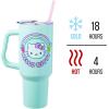 Silver Buffalo Care Bears Grumpy Bear Like I Care Stainless Steel Tumbler with Handle and Straw, Fits in Standard Cup Holder, 40 Ounces(Hello Kitty Kawaii Fruit)