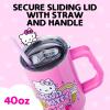 Silver Buffalo Care Bears Grumpy Bear Like I Care Stainless Steel Tumbler with Handle and Straw, Fits in Standard Cup Holder, 40 Ounces(Hello Kitty Kawaii Summer)