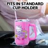 Silver Buffalo Care Bears Grumpy Bear Like I Care Stainless Steel Tumbler with Handle and Straw, Fits in Standard Cup Holder, 40 Ounces(Hello Kitty Kawaii Summer)