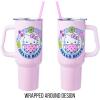 Silver Buffalo Care Bears Grumpy Bear Like I Care Stainless Steel Tumbler with Handle and Straw, Fits in Standard Cup Holder, 40 Ounces(Hello Kitty Kawaii Fruits)