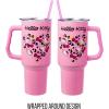 Silver Buffalo Care Bears Grumpy Bear Like I Care Stainless Steel Tumbler with Handle and Straw, Fits in Standard Cup Holder, 40 Ounces(Hello Kitty Leopard Heart)