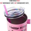 Silver Buffalo Care Bears Grumpy Bear Like I Care Stainless Steel Tumbler with Handle and Straw, Fits in Standard Cup Holder, 40 Ounces(Hello Kitty Leopard Heart)