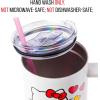 Silver Buffalo Care Bears Grumpy Bear Like I Care Stainless Steel Tumbler with Handle and Straw, Fits in Standard Cup Holder, 40 Ounces(Hello Kitty Name)