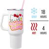 Silver Buffalo Care Bears Grumpy Bear Like I Care Stainless Steel Tumbler with Handle and Straw, Fits in Standard Cup Holder, 40 Ounces(Hello Kitty Name)