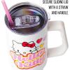 Silver Buffalo Care Bears Grumpy Bear Like I Care Stainless Steel Tumbler with Handle and Straw, Fits in Standard Cup Holder, 40 Ounces(Hello Kitty Name)