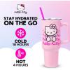 Silver Buffalo Care Bears Grumpy Bear Like I Care Stainless Steel Tumbler with Handle and Straw, Fits in Standard Cup Holder, 40 Ounces(Hello Kitty Waving)