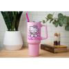 Silver Buffalo Care Bears Grumpy Bear Like I Care Stainless Steel Tumbler with Handle and Straw, Fits in Standard Cup Holder, 40 Ounces(Hello Kitty Waving)
