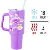 Silver Buffalo Care Bears Grumpy Bear Like I Care Stainless Steel Tumbler with Handle and Straw, Fits in Standard Cup Holder, 40 Ounces(Hello Kitty and Friends Sliding Rainbow)