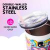 Silver Buffalo Care Bears Grumpy Bear Like I Care Stainless Steel Tumbler with Handle and Straw, Fits in Standard Cup Holder, 40 Ounces(Hello Kitty and Friends Stickers Decal Design)