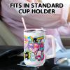 Silver Buffalo Care Bears Grumpy Bear Like I Care Stainless Steel Tumbler with Handle and Straw, Fits in Standard Cup Holder, 40 Ounces(Hello Kitty and Friends Stickers Decal Design)