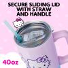 Silver Buffalo Care Bears Grumpy Bear Like I Care Stainless Steel Tumbler with Handle and Straw, Fits in Standard Cup Holder, 40 Ounces(Hello Kitty and Friends Holding Rainbow)