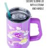 Silver Buffalo Care Bears Grumpy Bear Like I Care Stainless Steel Tumbler with Handle and Straw, Fits in Standard Cup Holder, 40 Ounces(Hello Kitty and Friends Sliding Rainbow)